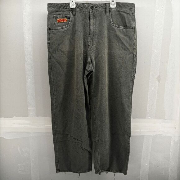 Empyre Relax Loose Fit Skate Jean Denim Pants Green Size 38x29 Wide Leg Baggy - Picture 7 of 10